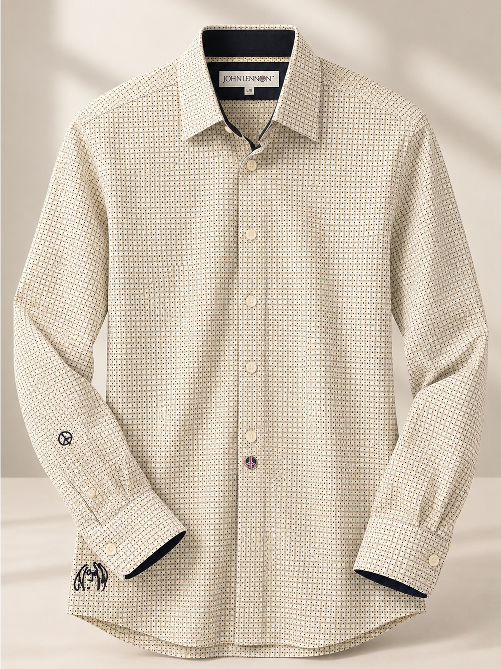 John Lennon Patterned Long-Sleeve Dress Shirt